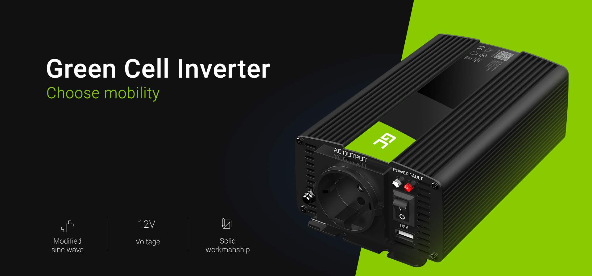 Car Power Inverter Converter 12V to 230V 300W/600W Green Cell® - Image 12