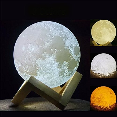 3D Moon ламба на допир со батерија