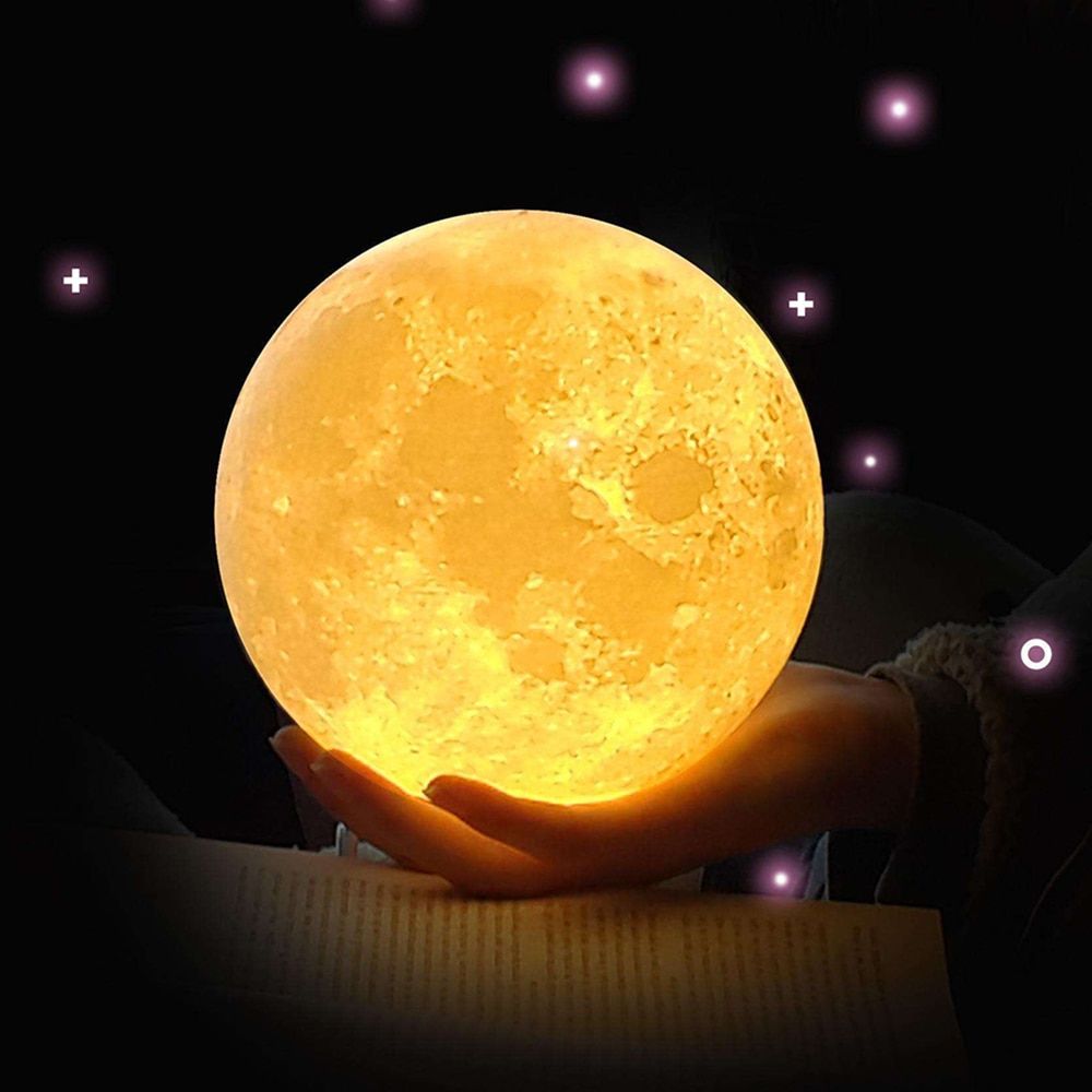 3D Moon ламба на допир со батерија - Image 3