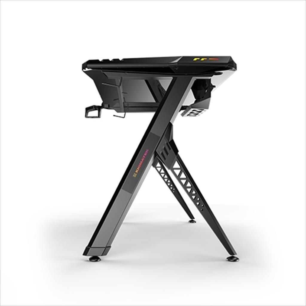 GAMING DESK RGB XIGMATEK APEX ONE, Carbon Fibre Style w/ Remote RGB LED, Cup Holder, Headphone Hook, Cable Box 56155 - Image 2
