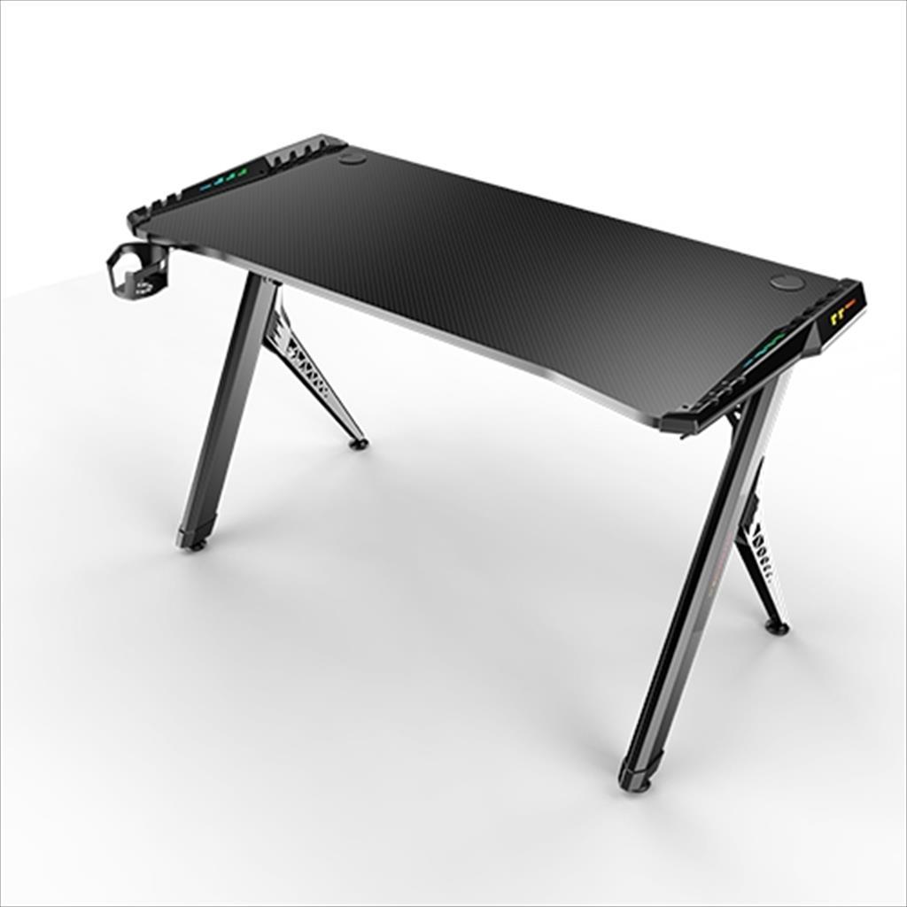 GAMING DESK RGB XIGMATEK APEX ONE, Carbon Fibre Style w/ Remote RGB LED, Cup Holder, Headphone Hook, Cable Box 56155 - Image 3