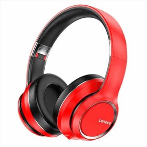 HEADPHONES WIRELESS LENOVO, Bluetooth w/microphone, Red HD200 Foldable 41152