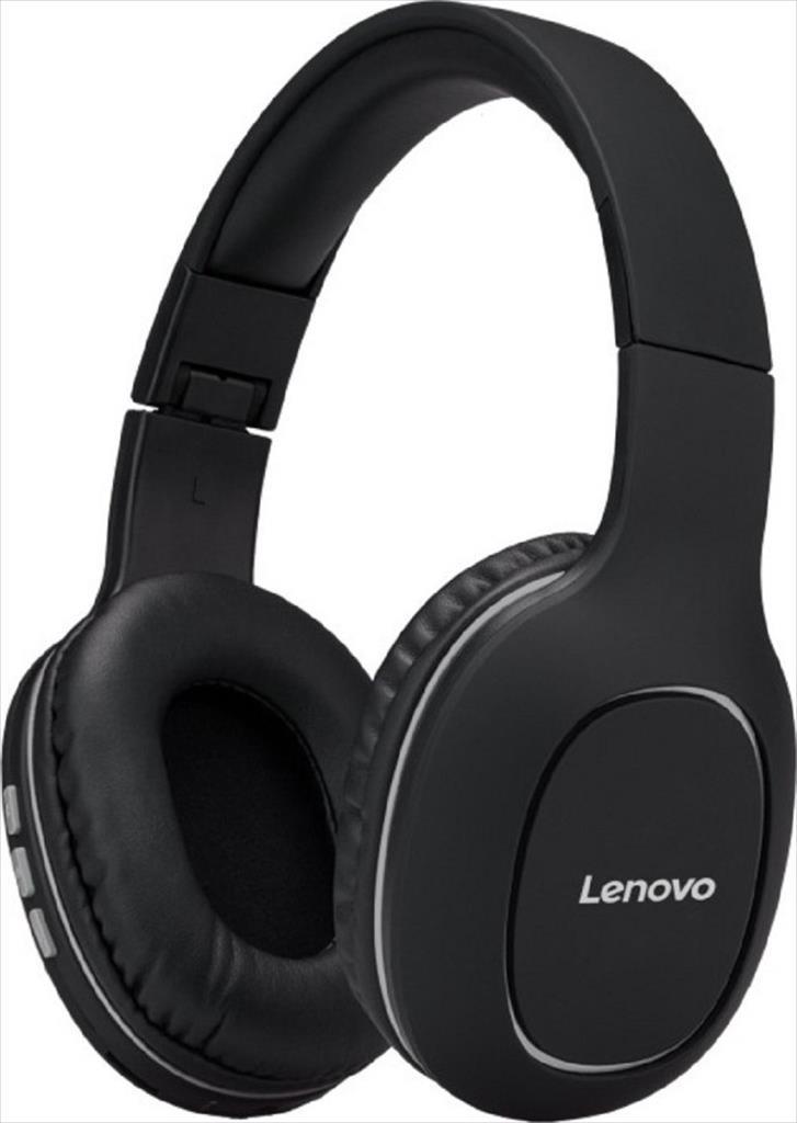 HEADPHONES WIRELESS LENOVO, Bluetooth w/microphone, Black HD300 41219