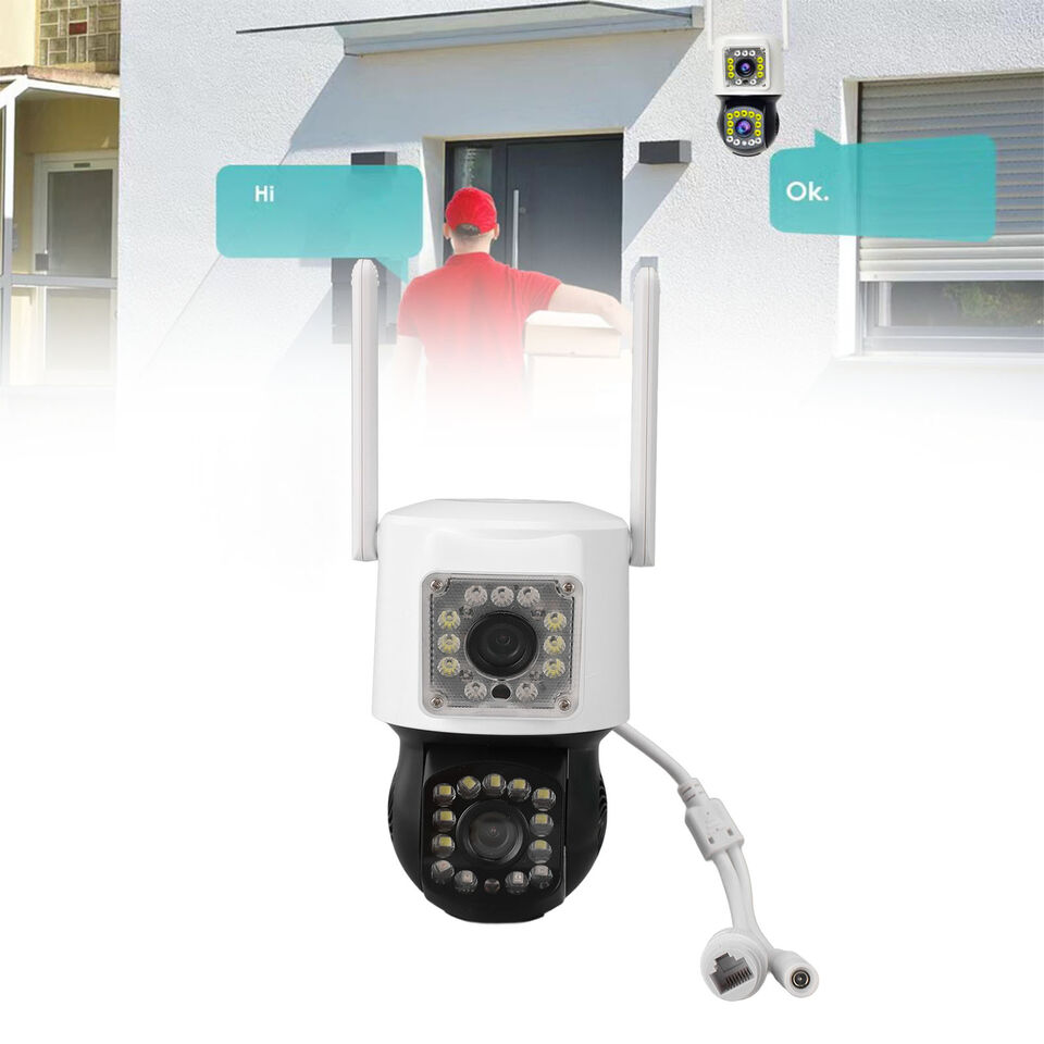 Dual Lens WiFi Wired Alarm Camera 4mpx+4mpx - Image 4